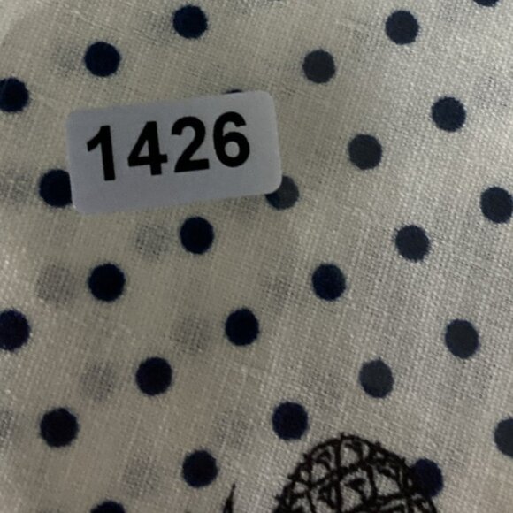 Naif Mini Shift Dress Women's Medium Pineapple Print Pullover White Blue Classy - Picture 9 of 9